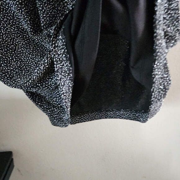 NWT Anne Klein Black With Sparkle Dress Rouching Sleeveless Cocktail Party Sz 12 - Picture 8 of 8